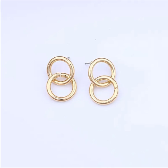 TINA ✨ Double Gold Hoop Simple Dainty Earrings - Picture 3 of 3